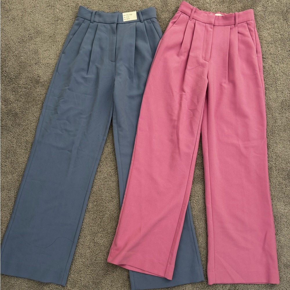 2 pairs of A&F Sloane Tailored Wide Leg Pants